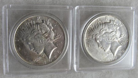 1922-D & 1926-D Peace Silver Dollars