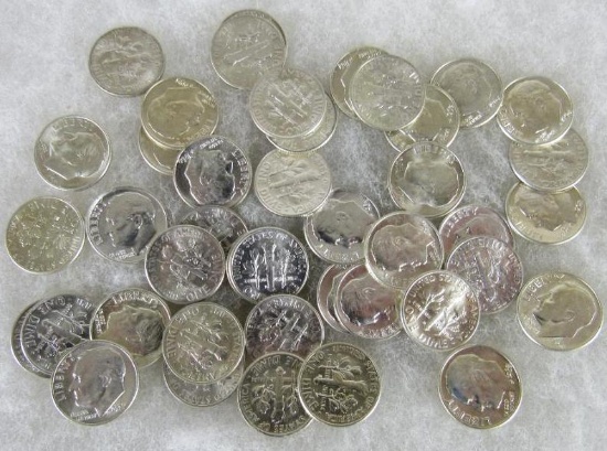 Lot (43) 1960-1964 Silver Roosevelt Dimes ($4.30 Face)