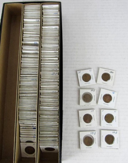 HUGE Estate Collection (220+) 1910 - 1949 US Lincoln Cents .01 Pennies