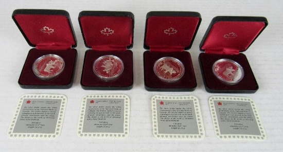 Lot (4) 1985 Canadian Proof Silver Dollars