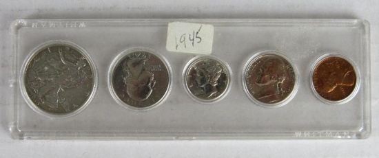 1945 US Silver Coin Set in Whitman Holder (Circulated)