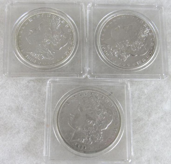 1884, 1889, 1900 Morgan Silver Dollars