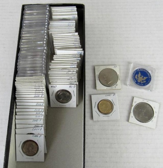 Lot (100) US Eisenhower, Sacagawea, & Susan B. $1.00 Dollar Coins