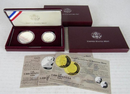 1998 Robert F & John F Kennedy US Silver Dollar & Half Coin Set MIB