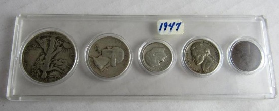 1947 US Silver Coin Set in Whitman Holder (Uncirculated)