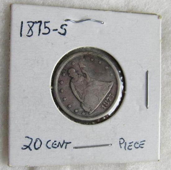 1875 S Silver US Seated Liberty .20 Twenty Cent Piece