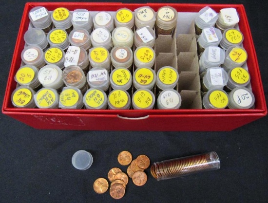 HUGE Estate Collection (44 Rolls) 1920's - 1960's US Lincoln Cents .01 Pennies
