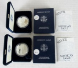 Lot (2) 2002 US Silver Eagle Bullion Coins MIB .999