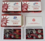 Lot (3) 2003, 2004, & 2005 US 90% Silver Proof Sets