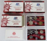 Lot (3) 2001, 2002, & 2003 US 90% Silver Proof Sets