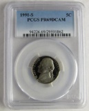 1991-S Jefferson Nickel PCGS Proof 69 Deep Cameo