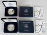 Lot (2) 2007 US Silver Eagle Bullion Coins MIB .999