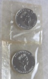 Lot (2) 1998 & 1999 Canadian .999 Pure Silver $5.00 Coins (Sealed)