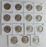 Lot (15) 1964 & 1964-D Kennedy Silver Half Dollars