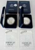 Lot (2) 2001 US Silver Eagle Bullion Coins MIB .999