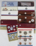 Lot (10) 1984 - 1998 US P & D Mint UNC Coins Sets in Original Envelope