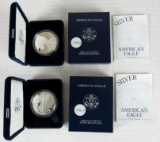 Lot (2) 2003 US Silver Eagle Bullion Coins MIB .999