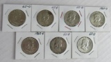 Lot (7) 1962-D Franklin Silver Half Dollars