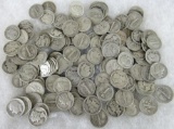 Lot (150) Mixed Date Silver Mercury & Roosevelt Dimes (15.00 Face Value)