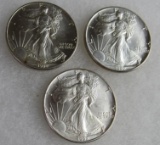 Lot (3) 1992 US .999 Silver Eagle Dollar Coins