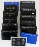 Near Complete Run (12) 1971 - 1983 US Proof Sets MIB