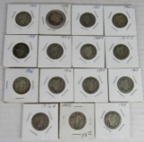 Lot (15) 1899-1926 Barber & Standing Liberty Silver Quarters