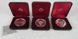 Lot (3) 1982 & 1984 Canadian Proof Silver Dollars