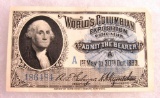 1893 World's Columbian Exposition Ticket