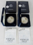 Lot (2) 2000 US Silver Eagle Bullion Coins MIB .999