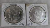 1886 & 1889 Morgan Silver Dollars
