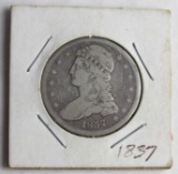 1837 Capped Bust US Silver Half .50 Dollar