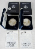 Lot (2) 1997 & 1998 US Silver Eagle Bullion Coins MIB .999