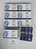 Lot (7) 2001 - 2006 US Proof Sets w/ State Quarters MIB