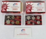 Lot (2) 2005, & 2006 US 90% Silver Proof Sets