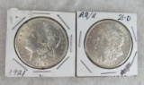 1921 & 1921-D Morgan Silver Dollars
