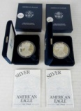 Lot (2) 2002 & 2003 US Silver Eagle Bullion Coins MIB .999