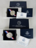 Lot (2) 2002 US Military Academy Bicentennial Silver Dollar Coins MIB