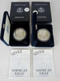 Lot (2) 2000 US Silver Eagle Bullion Coins MIB .999