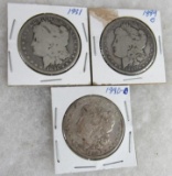 1881, 1889-O, 1890-O Morgan Silver Dollar Lot