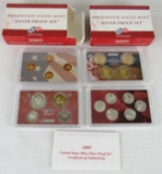 Lot (2) 2009 US 90% Silver Proof Sets w/ Dollars