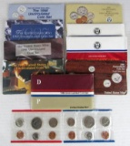 Lot (9) 1984 - 1998 US P & D Mint UNC Coins Sets in Original Envelope