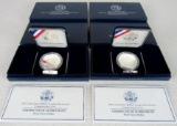 Lot (2) 2002 US Military Academy Bicentennial Silver Dollar Proof Coins MIB