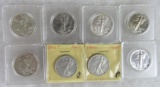 Lot (8) 1940's Mixed Date Walking Liberty Silver Half Dollars