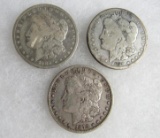 1878-S, 1889-O, 1899-O Morgan Silver Dollars