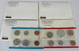 Lot (4) 1969 P & D Mint UNC Sets w/ 40% Clad Silver in Original Envelope