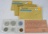 Lot (3) 1964 P Silver Mint Proof Sets in Original Envelope