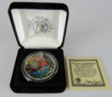 2001 Painted Christmas US Silver Eagle Bullion Coin MIB .999