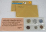 Lot (2) 1962 P Silver Mint Proof Sets in Original Envelope