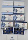 Lot (8) 2004 - 2009 US Proof Sets w/ Dollars & State Quarters MIB