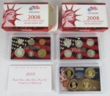 Lot (2) 2008 US 90% Silver Proof Sets w/ Dollars